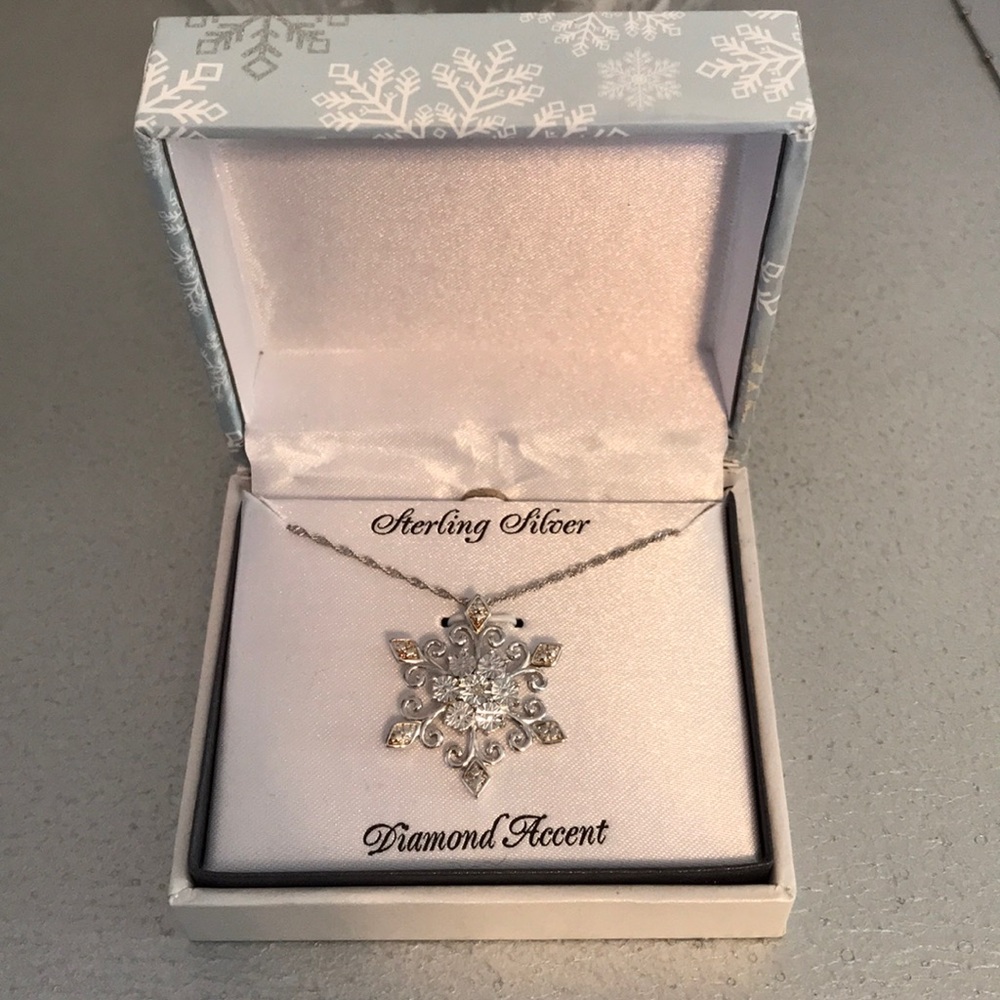 Sterling silver diamond necklace